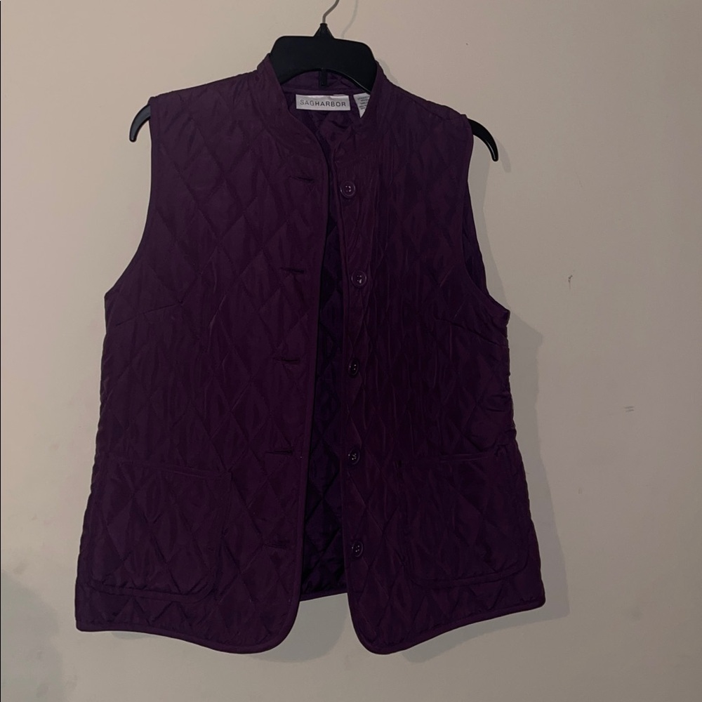 Sag Harbor Deep Purple Quilted Jacket vest